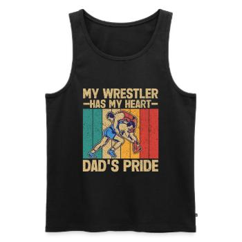 Wrestling Dad Wrestler Männer Vatertag - Männer Premium Bio Tank Top - Schwarz - Vorne - Michal (187cm)