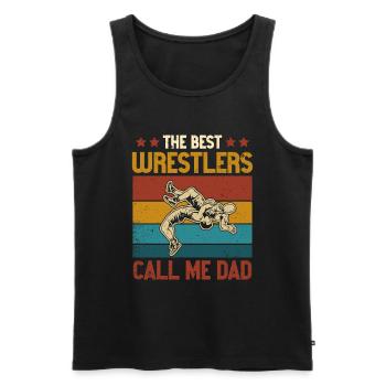 Wrestling Dad Wrestler Männer Vatertag - Männer Premium Bio Tank Top - Schwarz - Vorne - Michal (187cm)