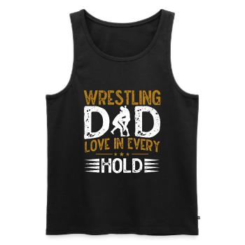 Wrestling Dad Wrestler Männer Vatertag - Männer Premium Bio Tank Top - Schwarz - Vorne - Michal (187cm)