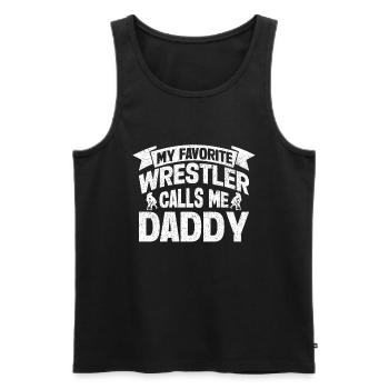Lutte Papa Lutteur Hommes Fête des Pères - Débardeur bio Premium Homme - noir - Devant - Michal (187cm)