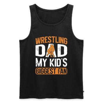 Wrestling Dad Wrestler Männer Vatertag - Männer Premium Bio Tank Top - Schwarz - Vorne - Michal (187cm)