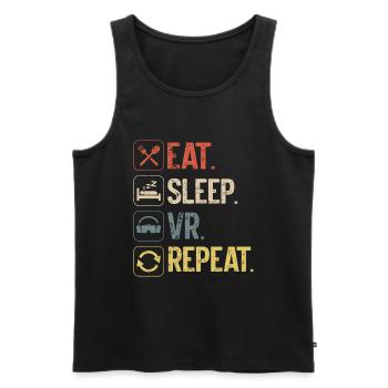 Virtual Reality VR Gamer Funnz - Männer Premium Bio Tank Top - Schwarz - Vorne - AI Model Male 178 light (178cm)