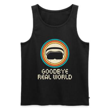 Virtual Reality VR Gamer Funnz - Männer Premium Bio Tank Top - Schwarz - Vorne - AI Model Male 178 light (178cm)