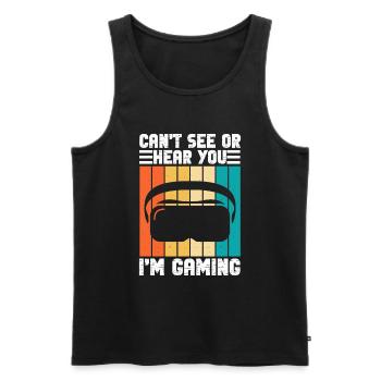 Virtual Reality VR Gamer Funnz - Männer Premium Bio Tank Top - Schwarz - Vorne - AI Model Male 178 light (178cm)