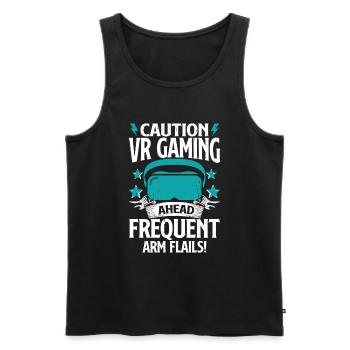 Virtual Reality VR Gamer Funnz - Männer Premium Bio Tank Top - Schwarz - Vorne - AI Model Male 178 light (178cm)