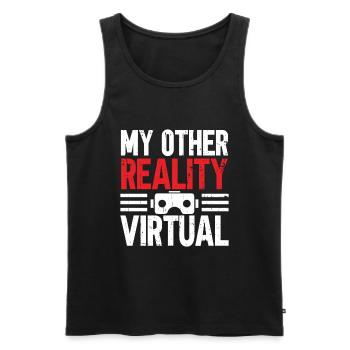 Virtual Reality VR Gamer Funnz - Männer Premium Bio Tank Top - Schwarz - Vorne - AI Model Male 178 light (178cm)