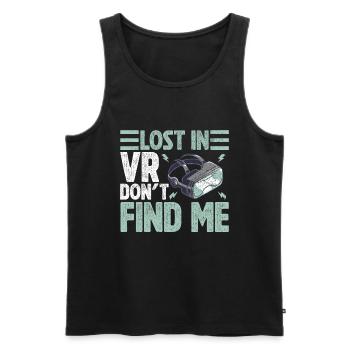 Virtual Reality VR Gamer Funnz - Männer Premium Bio Tank Top - Schwarz - Vorne - AI Model Male 178 light (178cm)