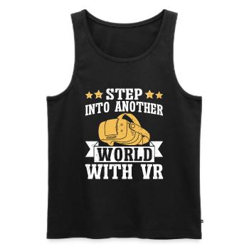 Virtual Reality VR Gamer Funnz - Männer Premium Bio Tank Top - Schwarz - Vorne - AI Model Male 178 light (178cm)