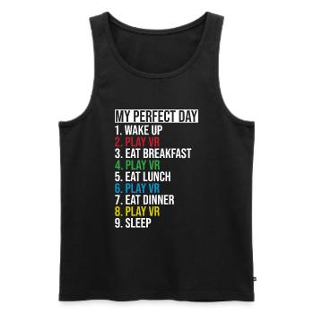 Virtual Reality VR Gamer Funnz - Männer Premium Bio Tank Top - Schwarz - Vorne - AI Model Male 178 light (178cm)