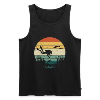 Diving Diver Ocean Lovers - Men's Premium Organic Tank Top - black - Front - AI Model Male 178 light (178cm)