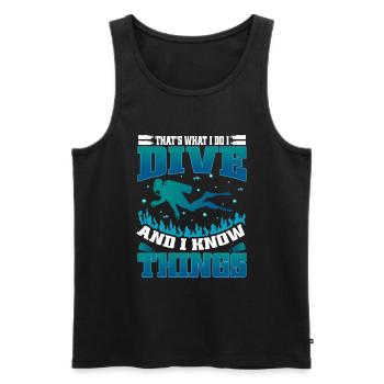 Diving Diver Ocean Lovers - Men's Premium Organic Tank Top - black - Front - AI Model Male 178 light (178cm)