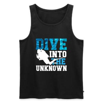 Diving Diver Ocean Lovers - Men's Premium Organic Tank Top - black - Front - AI Model Male 178 light (178cm)
