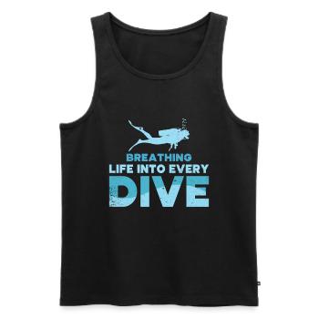 Diving Diver Ocean Lovers - Men's Premium Organic Tank Top - black - Front - AI Model Male 178 light (178cm)