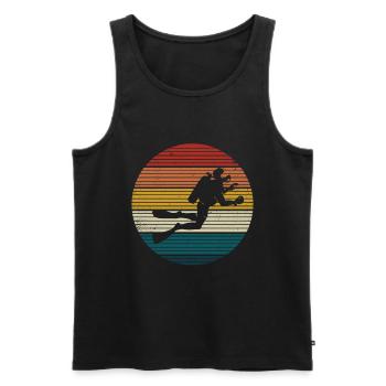 Plongée Plongeur Amoureux de l’océan - Débardeur bio Premium Homme - noir - Devant - Michal (187cm)
