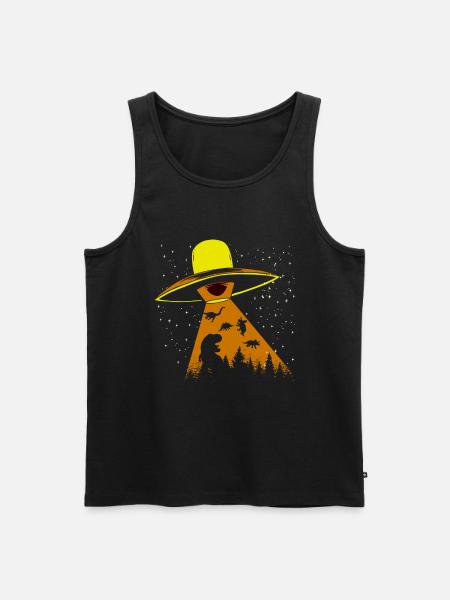 Alien Dinosaur UFO Abduction - Men's Premium Organic Tank Top - black