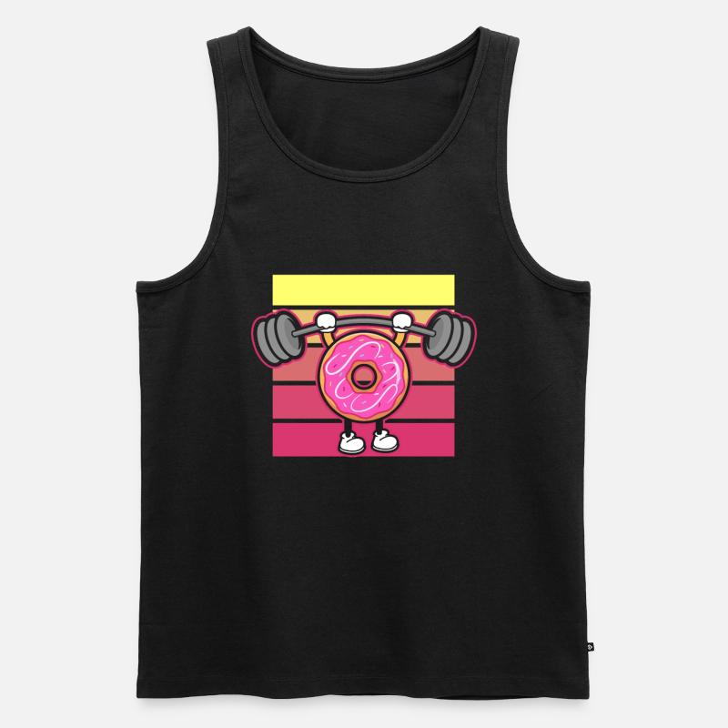 Donut PowerLifting Workout -Gewichtheber - Männer Premium Bio Tank Top - Schwarz