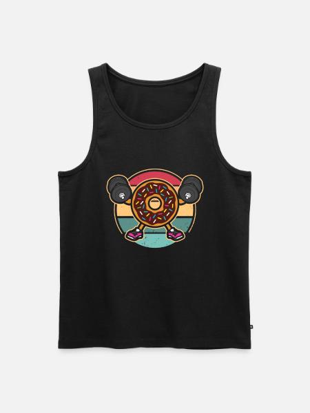 Donut PowerLifting Workout -Weightlifter - Men's Premium Organic Tank Top - black