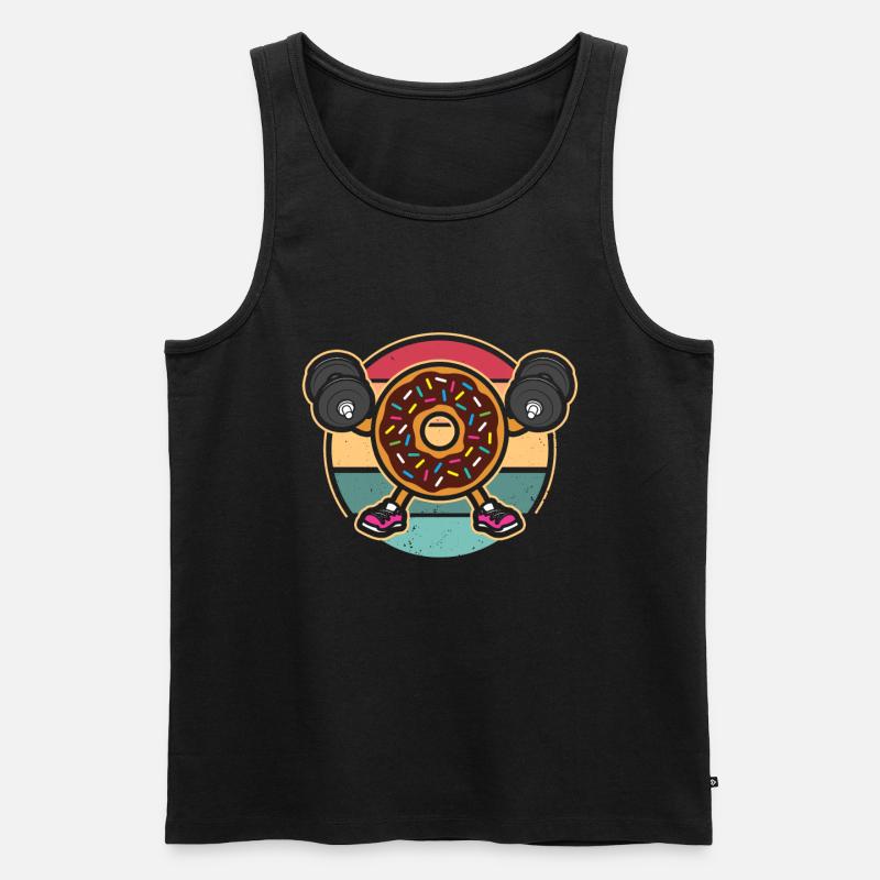 Donut PowerLifting Workout -Gewichtheber - Männer Premium Bio Tank Top - Schwarz