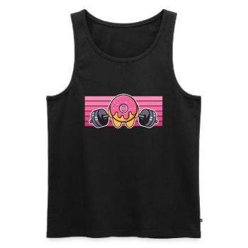 Donut PowerLifting Workout -Weightlifter - Men's Premium Organic Tank Top - black - Front - Michal (187cm)