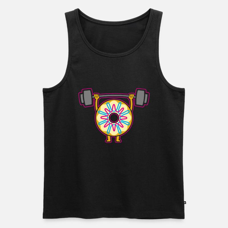 Donut PowerLifting Workout -Gewichtheber - Männer Premium Bio Tank Top - Schwarz