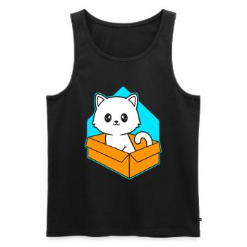 Katze In Box Retro Süße Katzenliebhaber Lustig - Männer Premium Bio Tank Top - Schwarz - Vorne - Michal (187cm)