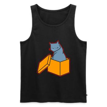 Katze In Box Retro Süße Katzenliebhaber Lustig - Männer Premium Bio Tank Top - Schwarz - Vorne - Michal (187cm)