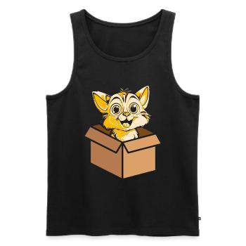 Katze In Box Retro Süße Katzenliebhaber Lustig - Männer Premium Bio Tank Top - Schwarz - Vorne - Michal (187cm)
