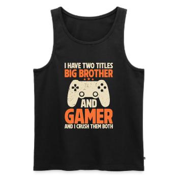 Big Brother Video Gamer New Brother Gaming - Débardeur bio Premium Homme - noir - Devant - Michal (187cm)