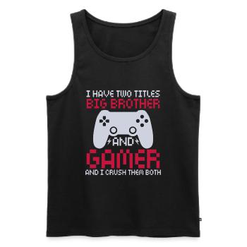 Big Brother Video Gamer New Brother Gaming - Débardeur bio Premium Homme - noir - Devant - Michal (187cm)