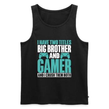 Big Brother Video Gamer New Brother Gaming - Débardeur bio Premium Homme - noir - Devant - Michal (187cm)