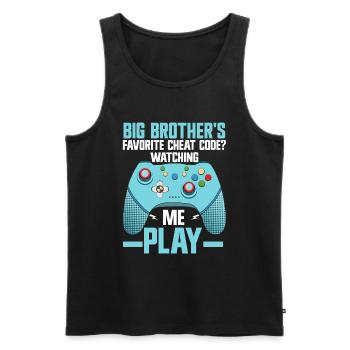 Big Brother Video Gamer New Brother Gaming - Débardeur bio Premium Homme - noir - Devant - Michal (187cm)