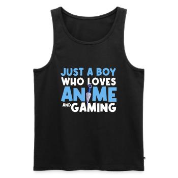 Anime Gaming Otaku Manga Kawaii Japan - Men's Premium Organic Tank Top - black - Front - Michal (187cm)