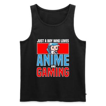 Anime Gaming Otaku Manga Kawaii Japan - Men's Premium Organic Tank Top - black - Front - Michal (187cm)