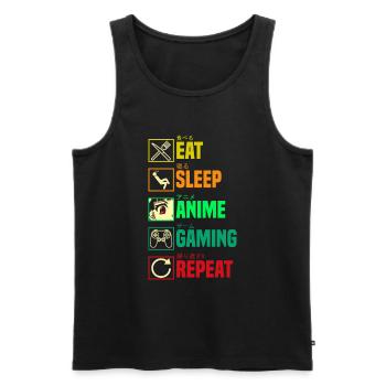 Anime Gaming Otaku Manga Kawaii Japan - Men's Premium Organic Tank Top - black - Front - Michal (187cm)