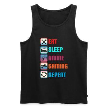 Anime Gaming Otaku Manga Kawaii Japan - Men's Premium Organic Tank Top - black - Front - Michal (187cm)