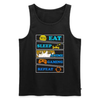 Anime Gaming Otaku Manga Kawaii Japan - Men's Premium Organic Tank Top - black - Front - Michal (187cm)