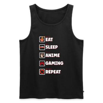 Anime Gaming Otaku Manga Kawaii Japan - Men's Premium Organic Tank Top - black - Front - Michal (187cm)