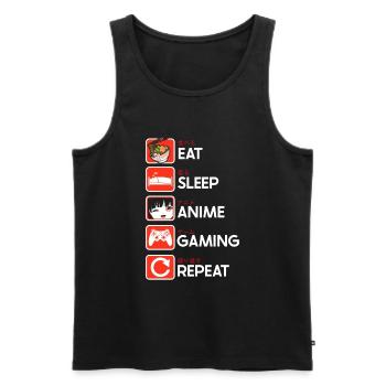 Anime Gaming Otaku Manga Kawaii Japan - Men's Premium Organic Tank Top - black - Front - Michal (187cm)