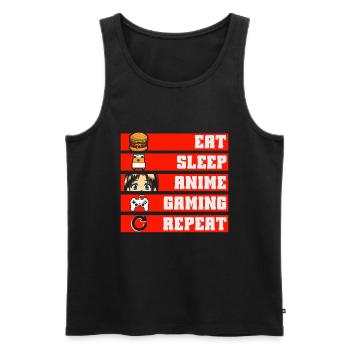 Anime Gaming Otaku Manga Kawaii Japan - Men's Premium Organic Tank Top - black - Front - Michal (187cm)