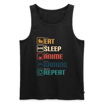Anime Gaming Otaku Manga Kawaii Japan - Men's Premium Organic Tank Top - black - Front - Michal (187cm)