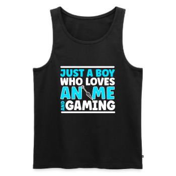 Anime Gaming Otaku Manga Kawaii Japan - Men's Premium Organic Tank Top - black - Front - Michal (187cm)