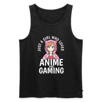 Anime Gaming Otaku Manga Kawaii Japan - Men's Premium Organic Tank Top - black - Front - Michal (187cm)