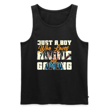 Anime Gaming Otaku Manga Kawaii Japan - Men's Premium Organic Tank Top - black - Front - Michal (187cm)