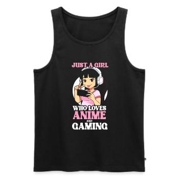 Anime Gaming Otaku Manga Kawaii Japan - Men's Premium Organic Tank Top - black - Front - Michal (187cm)