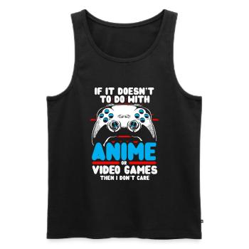 Anime Gaming Otaku Manga Kawaii Japan - Men's Premium Organic Tank Top - black - Front - Michal (187cm)