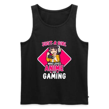 Anime Gaming Otaku Manga Kawaii Japan - Men's Premium Organic Tank Top - black - Front - Michal (187cm)