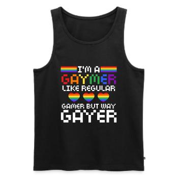 Gaymer LGBT Pride Rainbow Gamer Video Games - Männer Premium Bio Tank Top - Schwarz - Vorne - Michal (187cm)