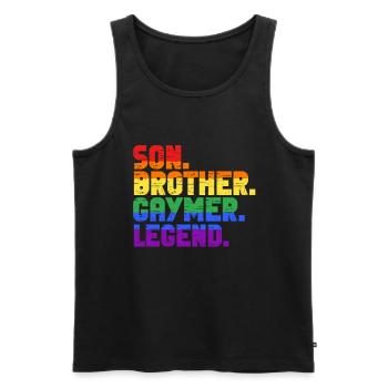 Gaymer LGBT Pride Rainbow Gamer Video Games - Männer Premium Bio Tank Top - Schwarz - Vorne - Michal (187cm)