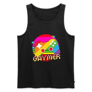Gaymer LGBT Pride Rainbow Gamer Video Games - Männer Premium Bio Tank Top - Schwarz - Vorne - Michal (187cm)