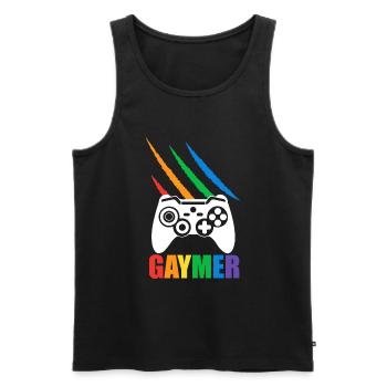 Gaymer LGBT Pride Rainbow Gamer Video Games - Männer Premium Bio Tank Top - Schwarz - Vorne - Michal (187cm)